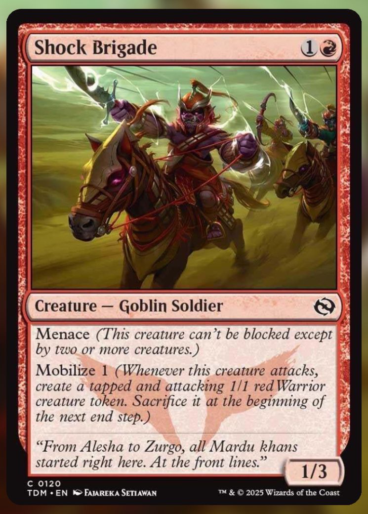 Magic The Gathering Shock Brigade Card.