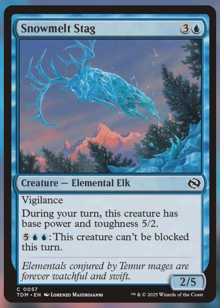 Magic The Gathering Snowmelt Stag Card.
