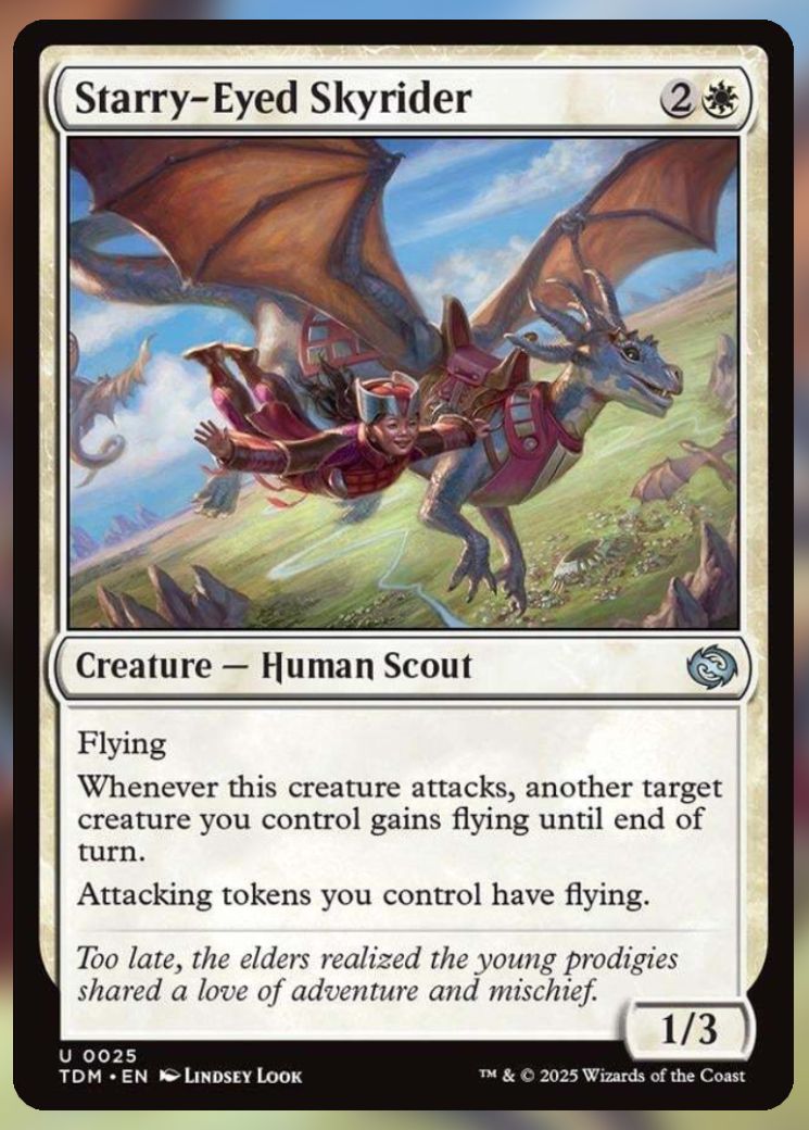 Magic The Gathering Starry-Eyed Skyrider Card.