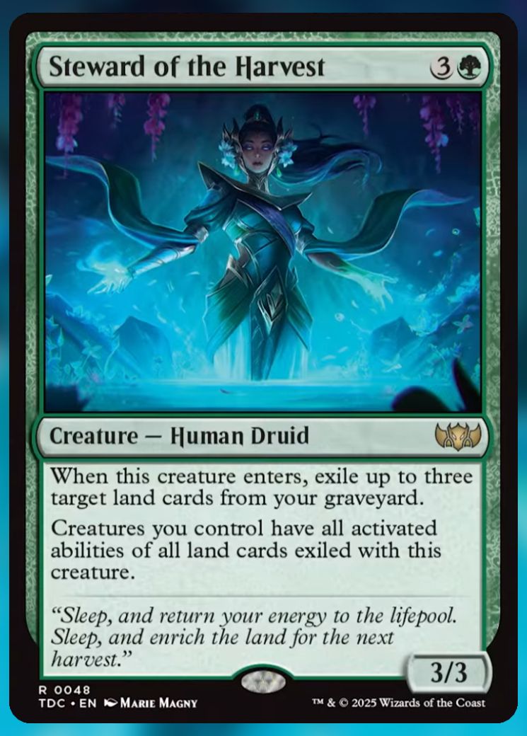 Magic The Gathering Steward of the Harvest Card.