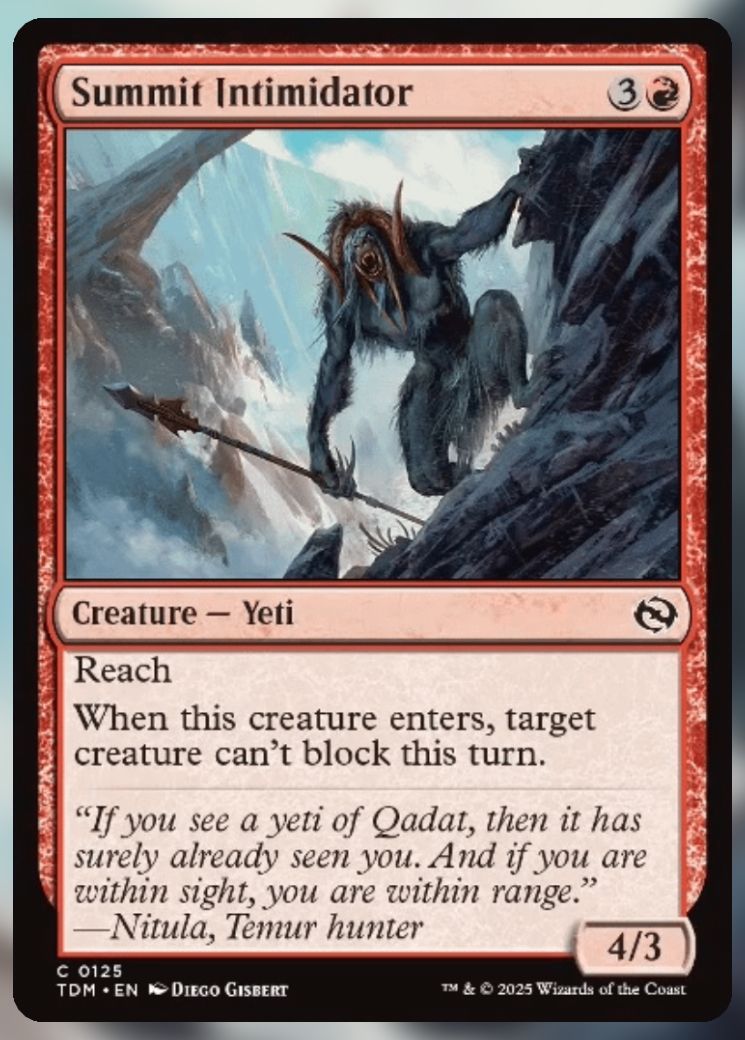 Magic The Gathering Summit Intimidator Card.