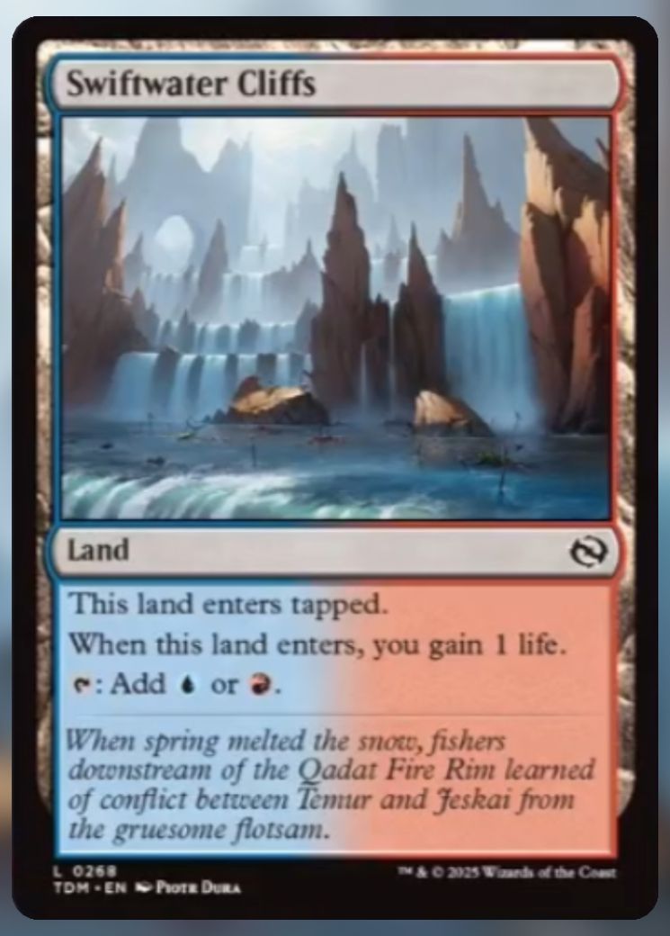 Magic The Gathering Swiftwater Cliffs Card.