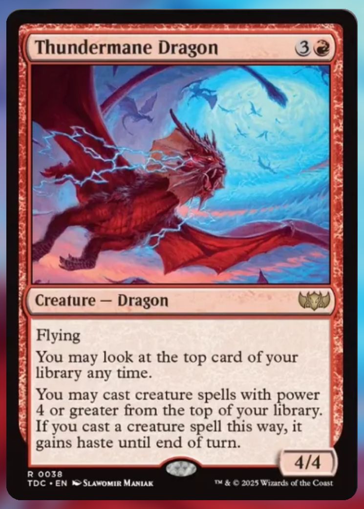 Magic The Gathering Thundermane Dragon Card.
