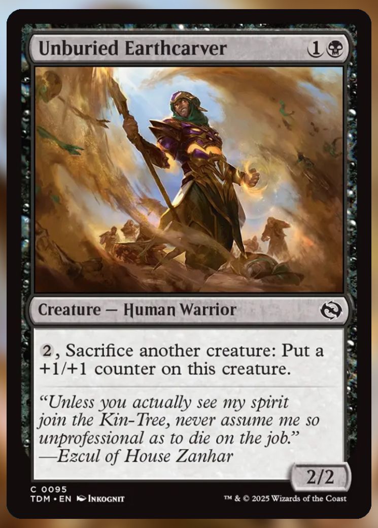 Magic The Gathering Unburied Earthcarver Card.