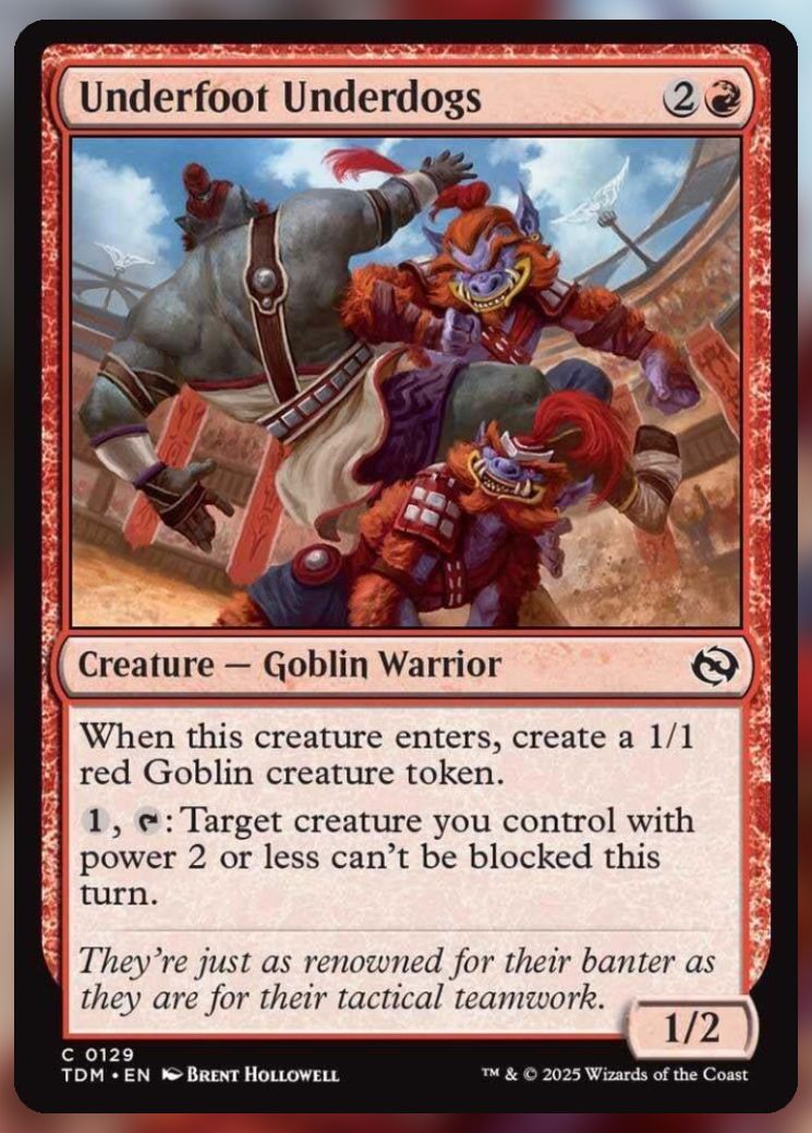 Magic The Gathering Underfoot Underdogs Card.