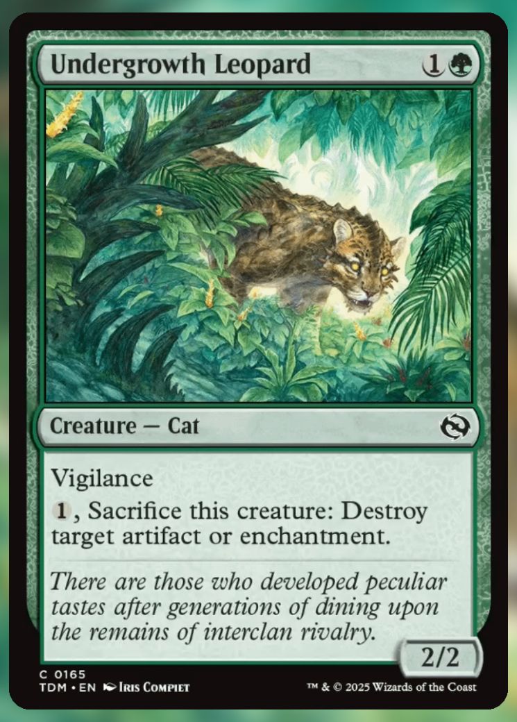 Magic The Gathering Undergrowth Leopard Card.