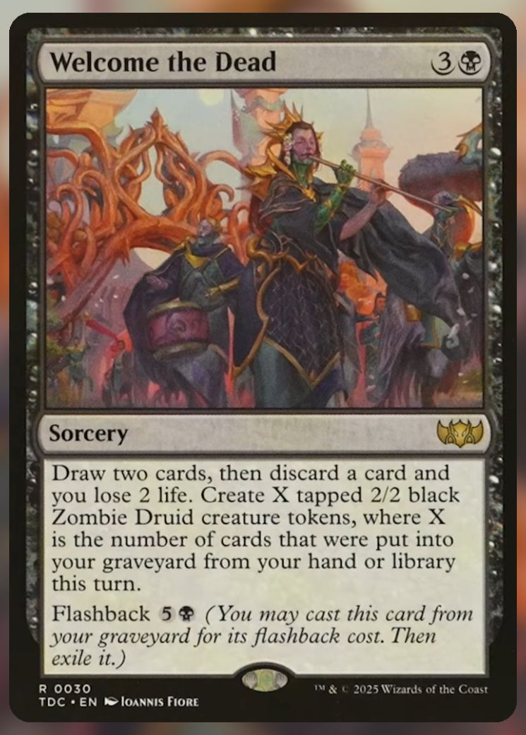 Magic The Gathering Welcome the Dead Card.