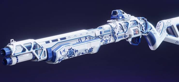 Meat Maker Shotgun Azure Blossom Skin Fragpunk