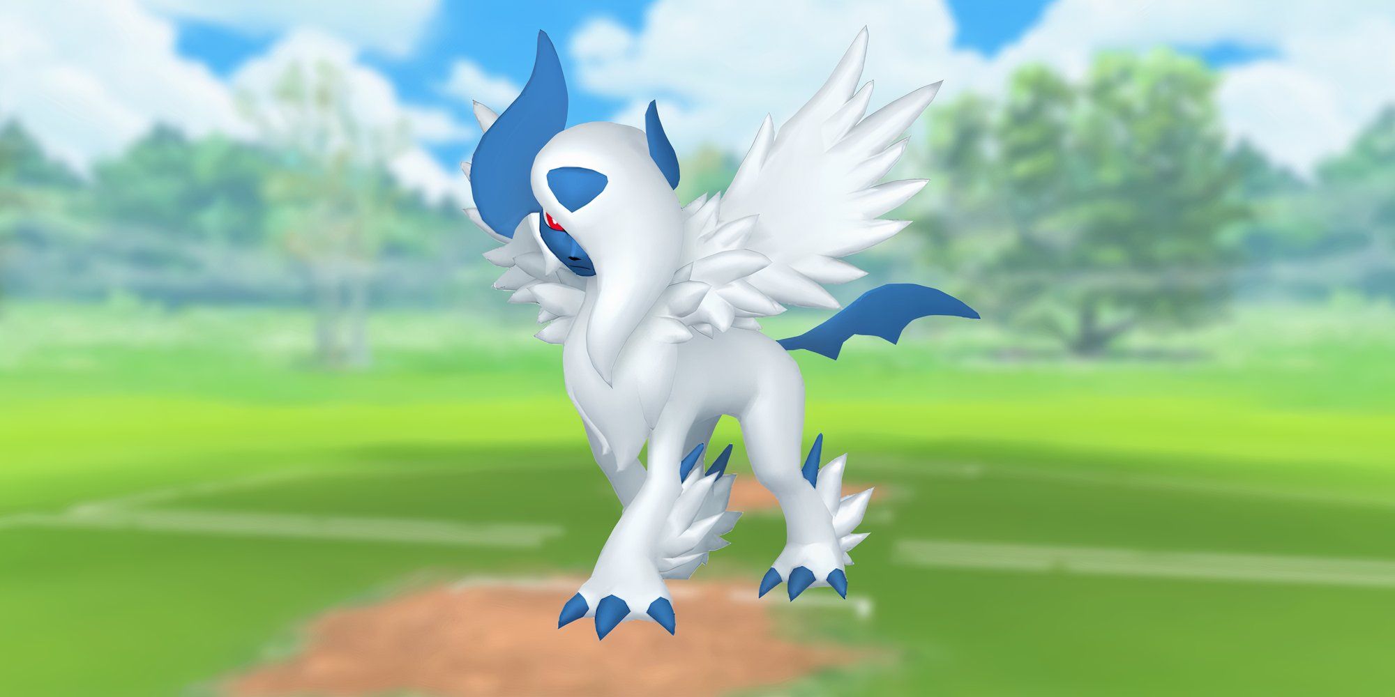 Pokémon Go Mega Apple image as a background.