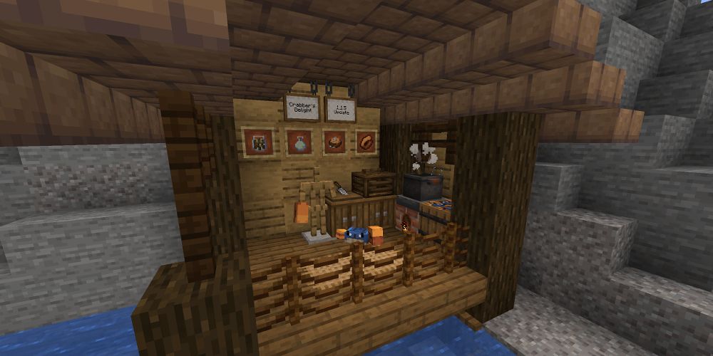A shrimp cut in the mine craft.