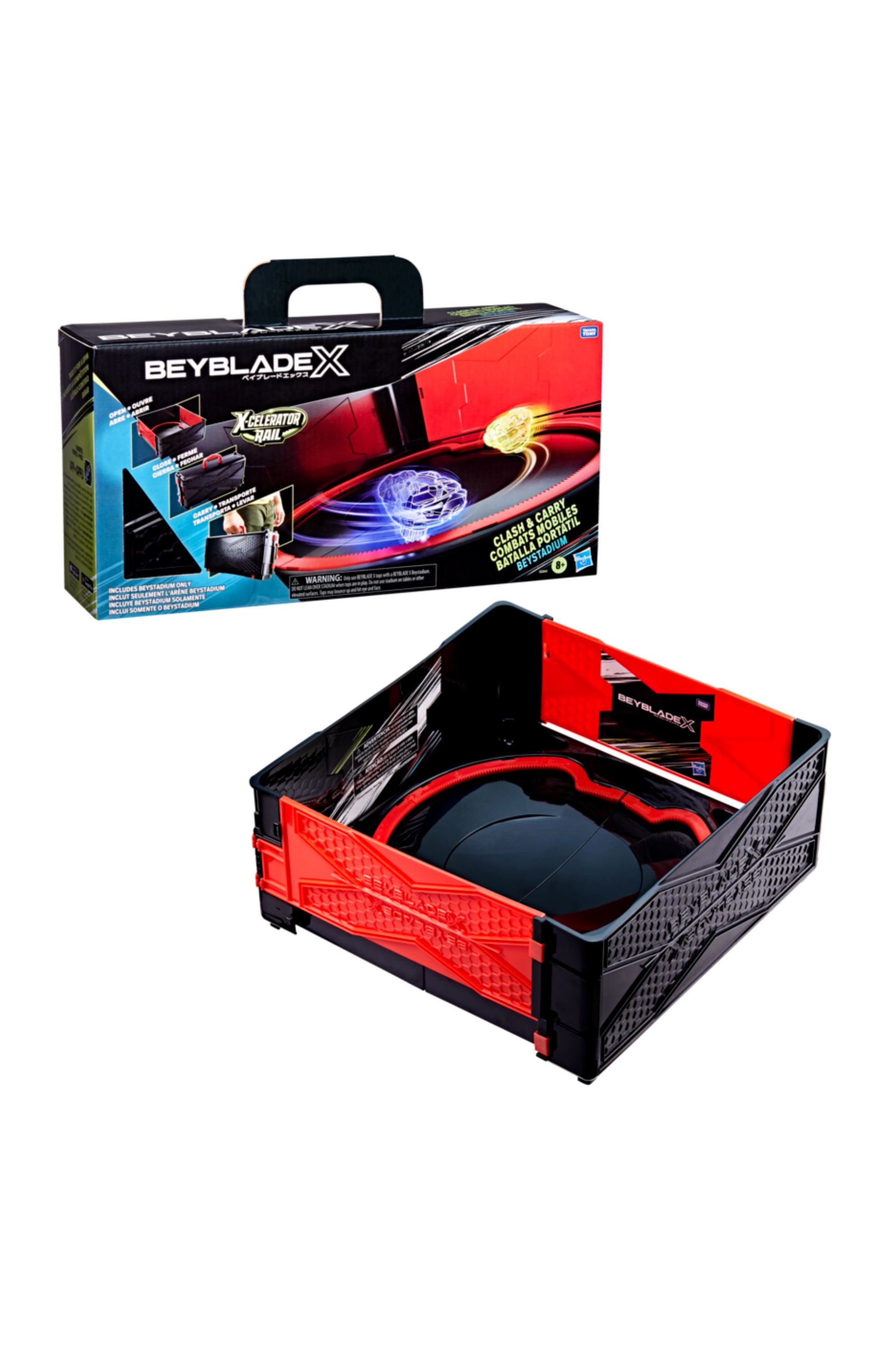 BEYBLADE X Clash and Carry Beystadium Battle Arena.