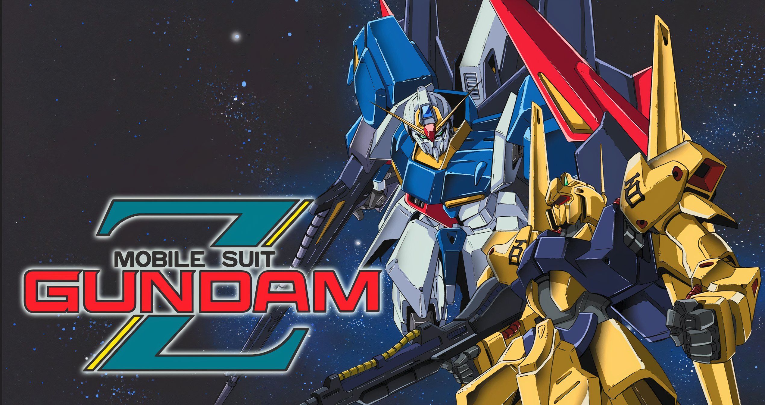 Mobile Suit Zeta Gundam&rsquo;s key art including Zeta Gundam and Hyaku Shiki