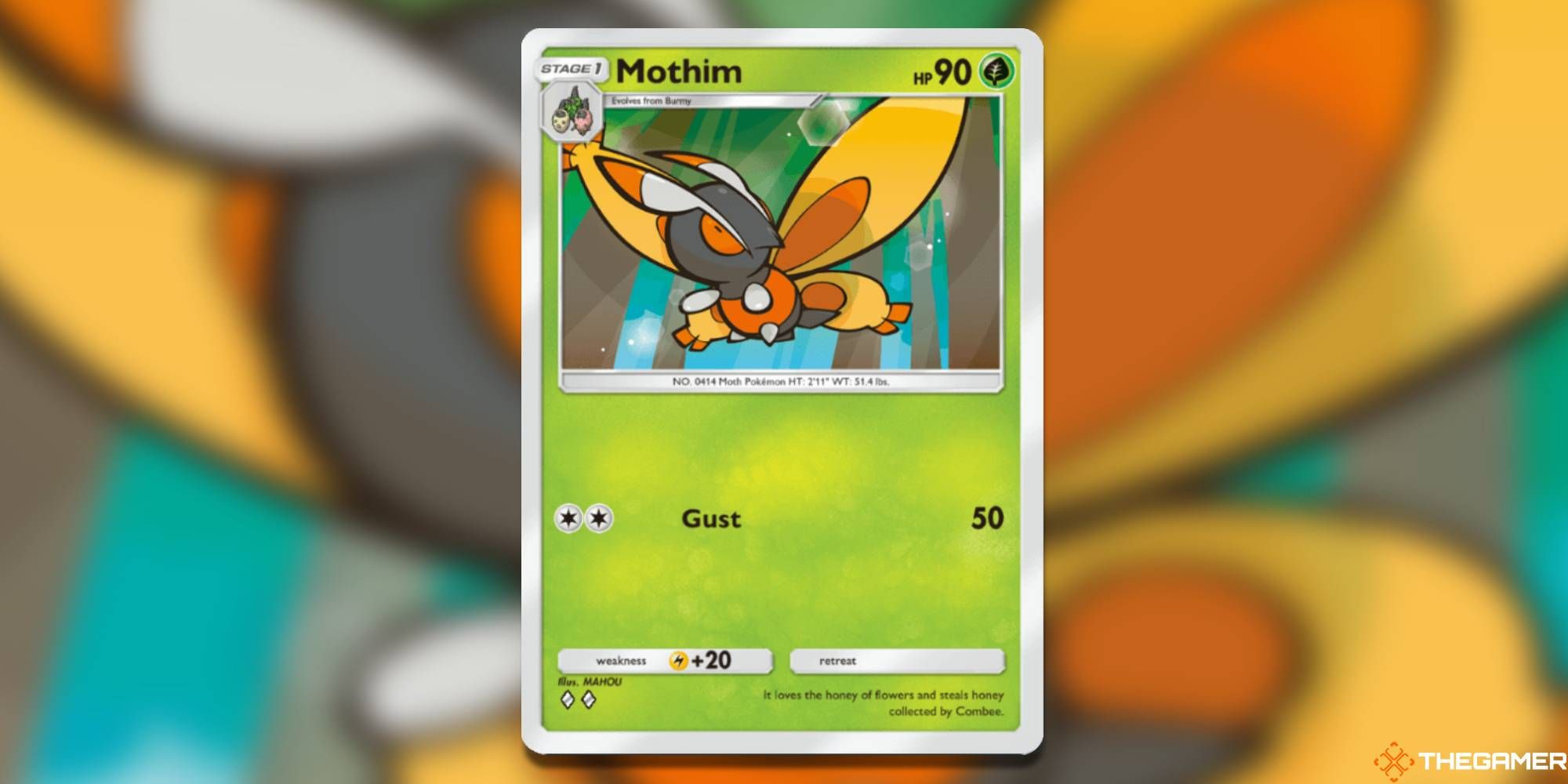 Mothim card from Triumphant Light Pokemon Pocket.