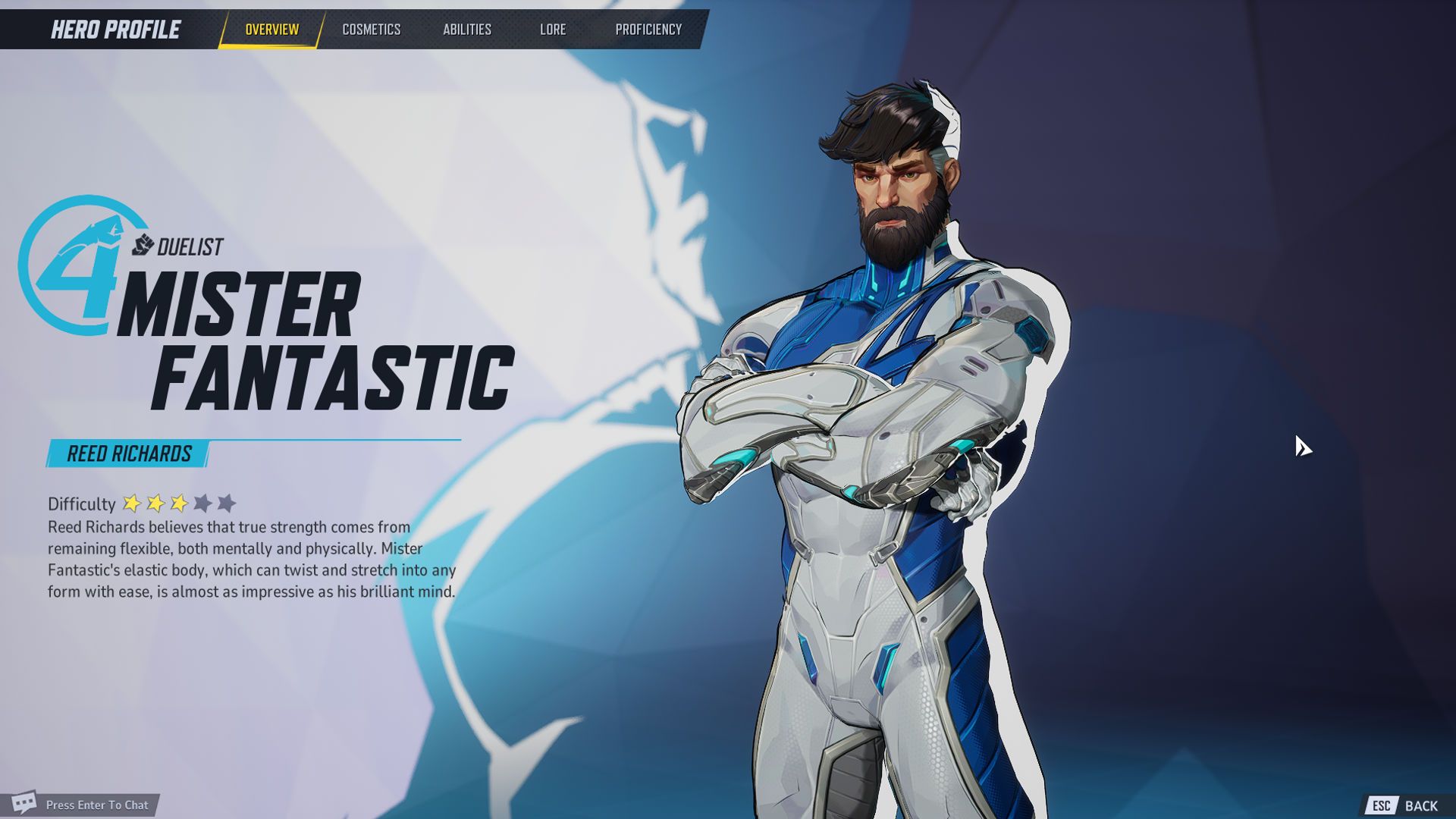Marvel rivals in Mr. Fantastic, Best Character Screen.