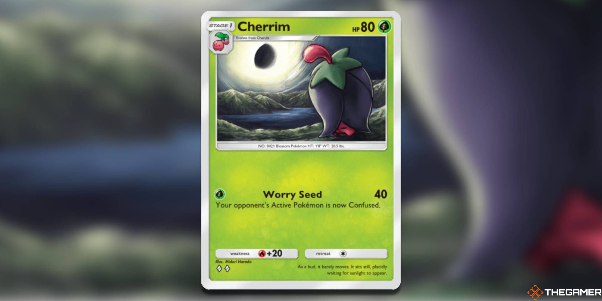 Overcast Cherrim card from Triumphant Light Pokemon Pocket.