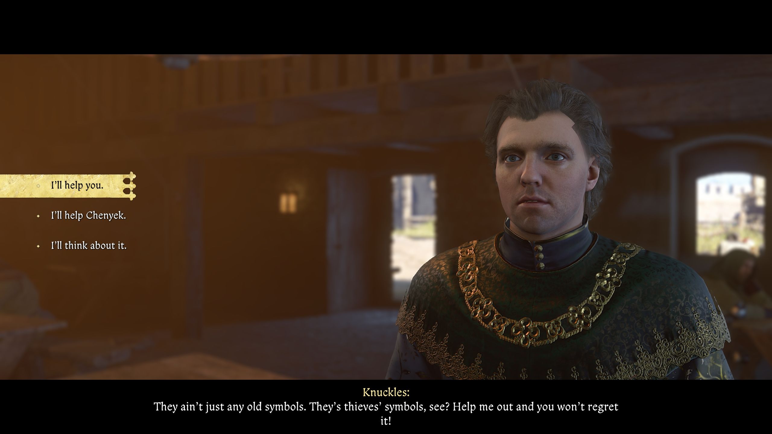 Player about to decide who to help, Chenyek or Knuckles - kcd2