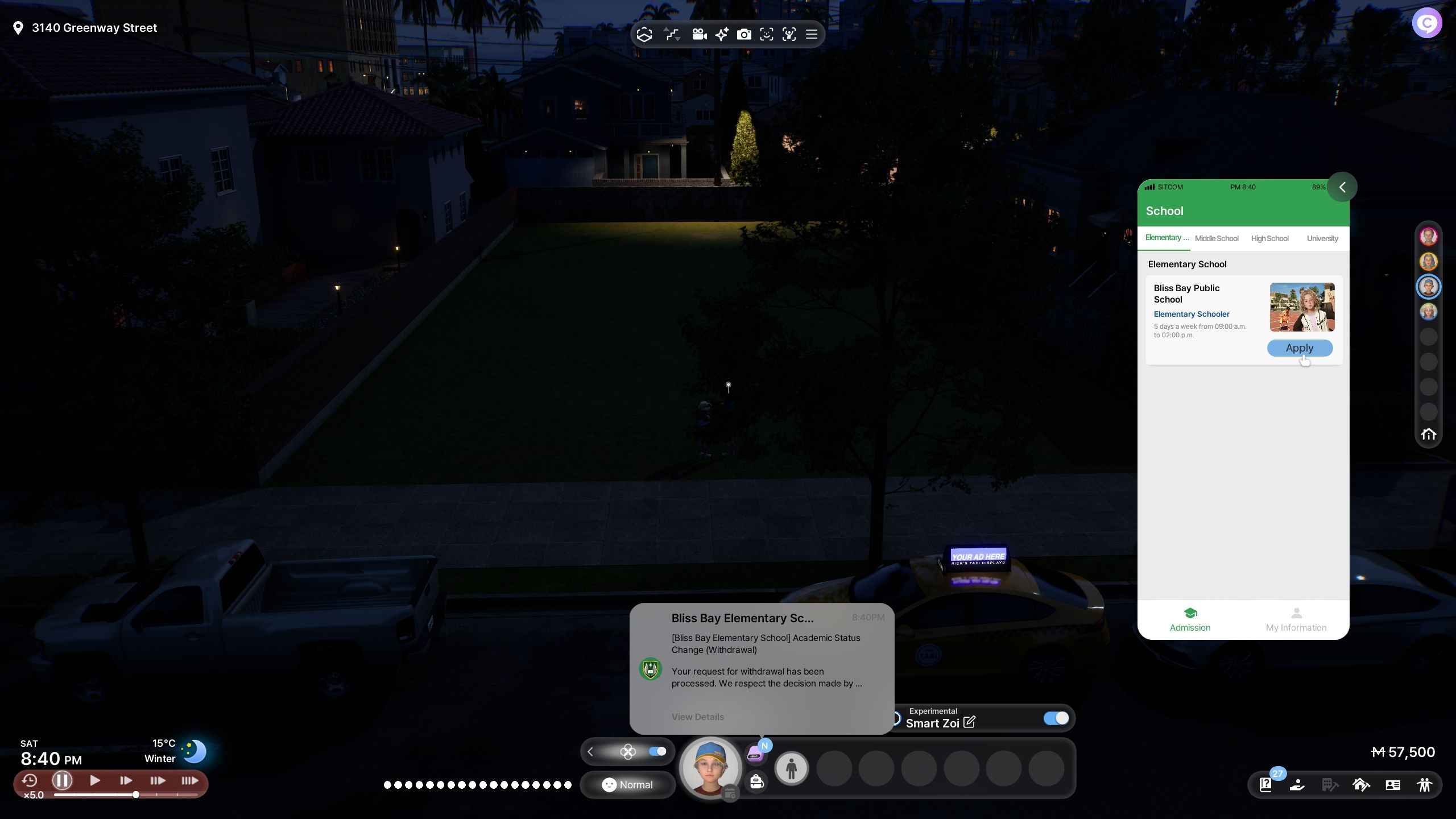 Player is applied at Elementary School.