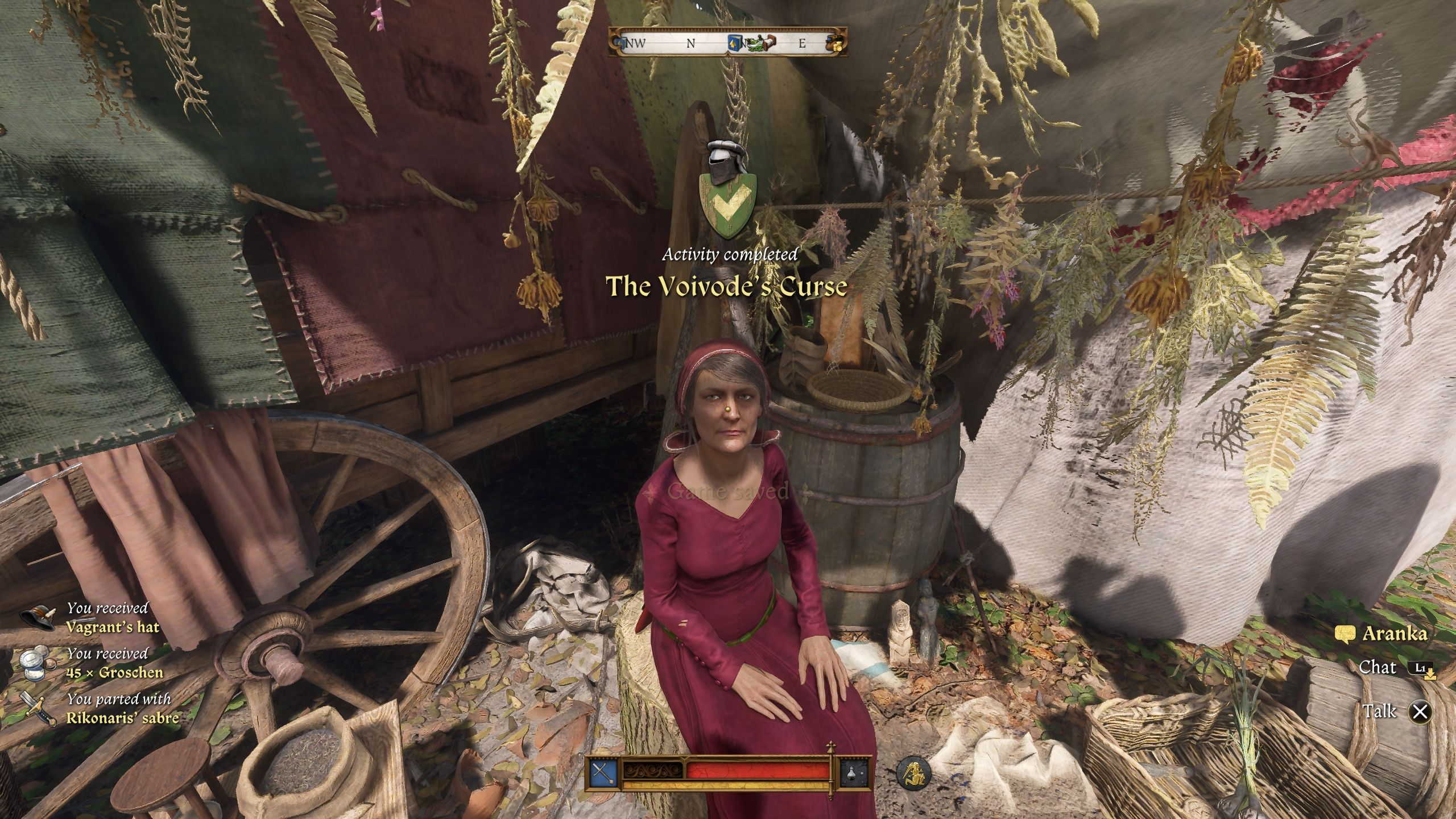 Player is looking at Aranka - kcd2