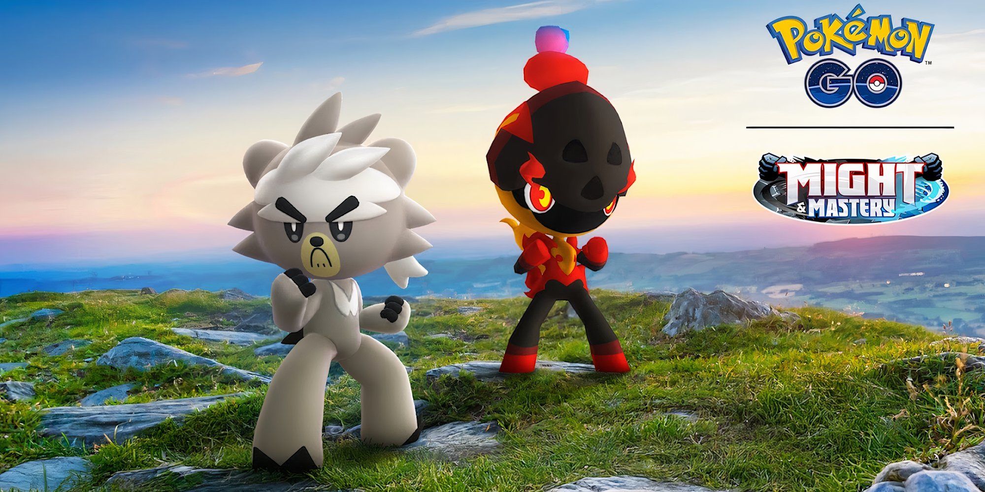Image of Kubfu and Charcadet standing next to each other on a grassy patch.