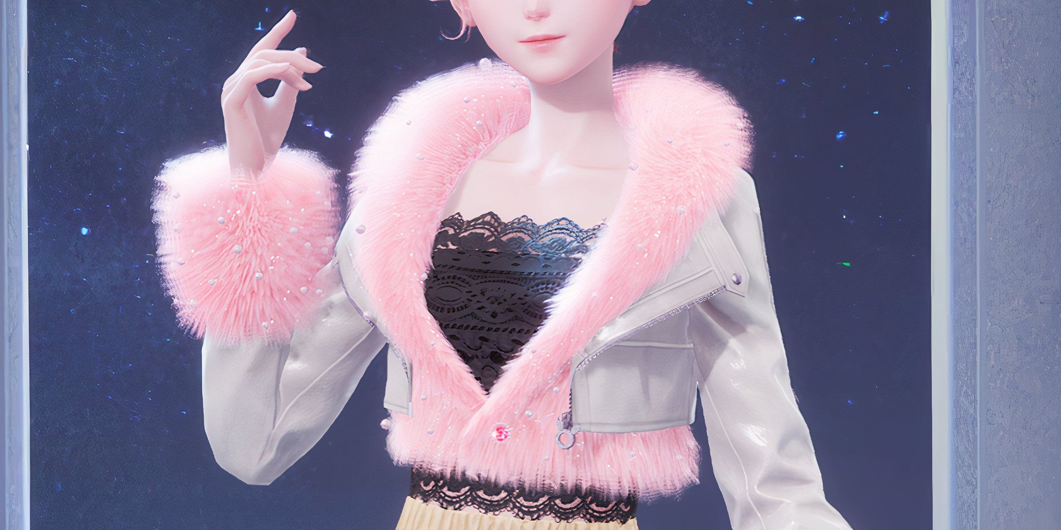 Nicki White White Furak coat coat coat coat coat on the Escoki from Austician Nicki.