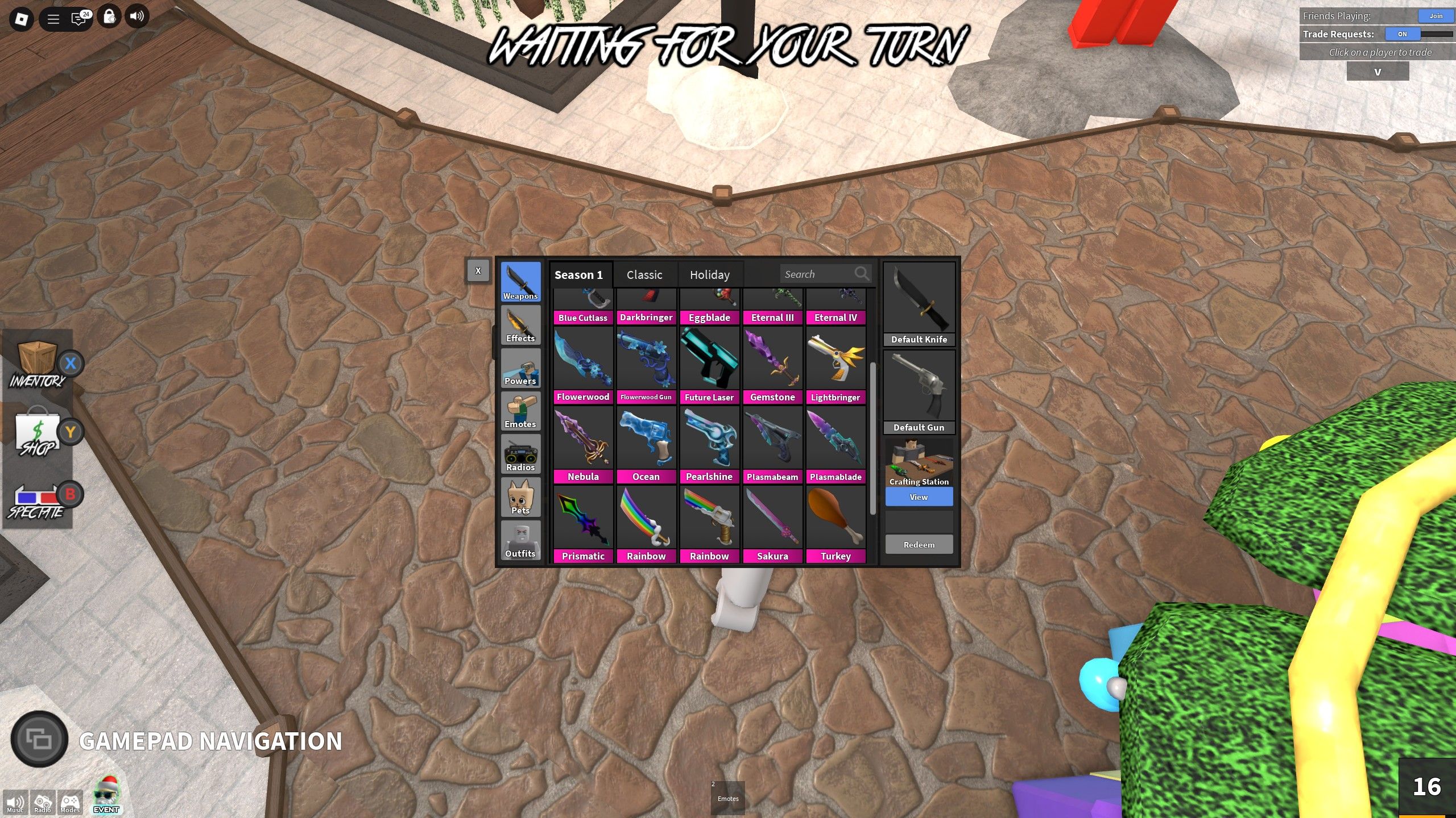 the inventory in Heart Launcher on Roblox