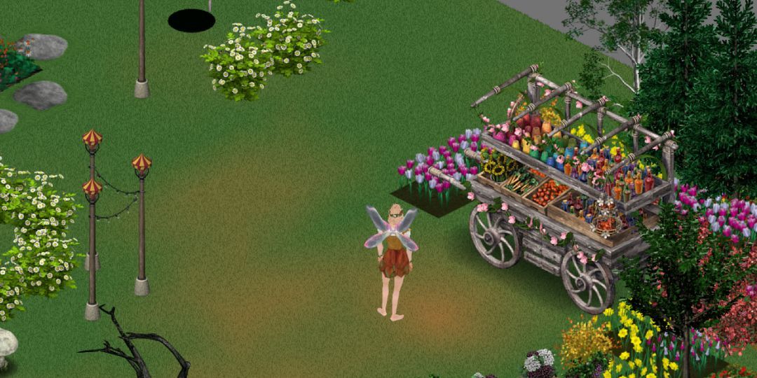 An Elfen Grass field with some shops showed Sierra Glenn