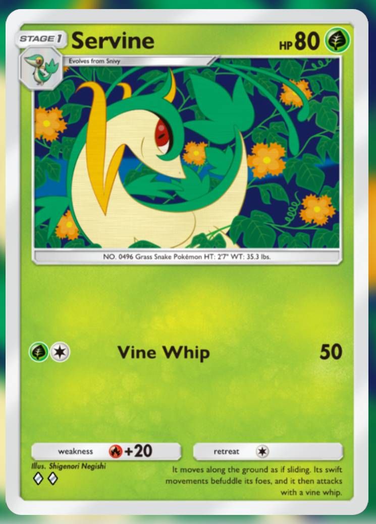 The Servine card, from Mythical Island.