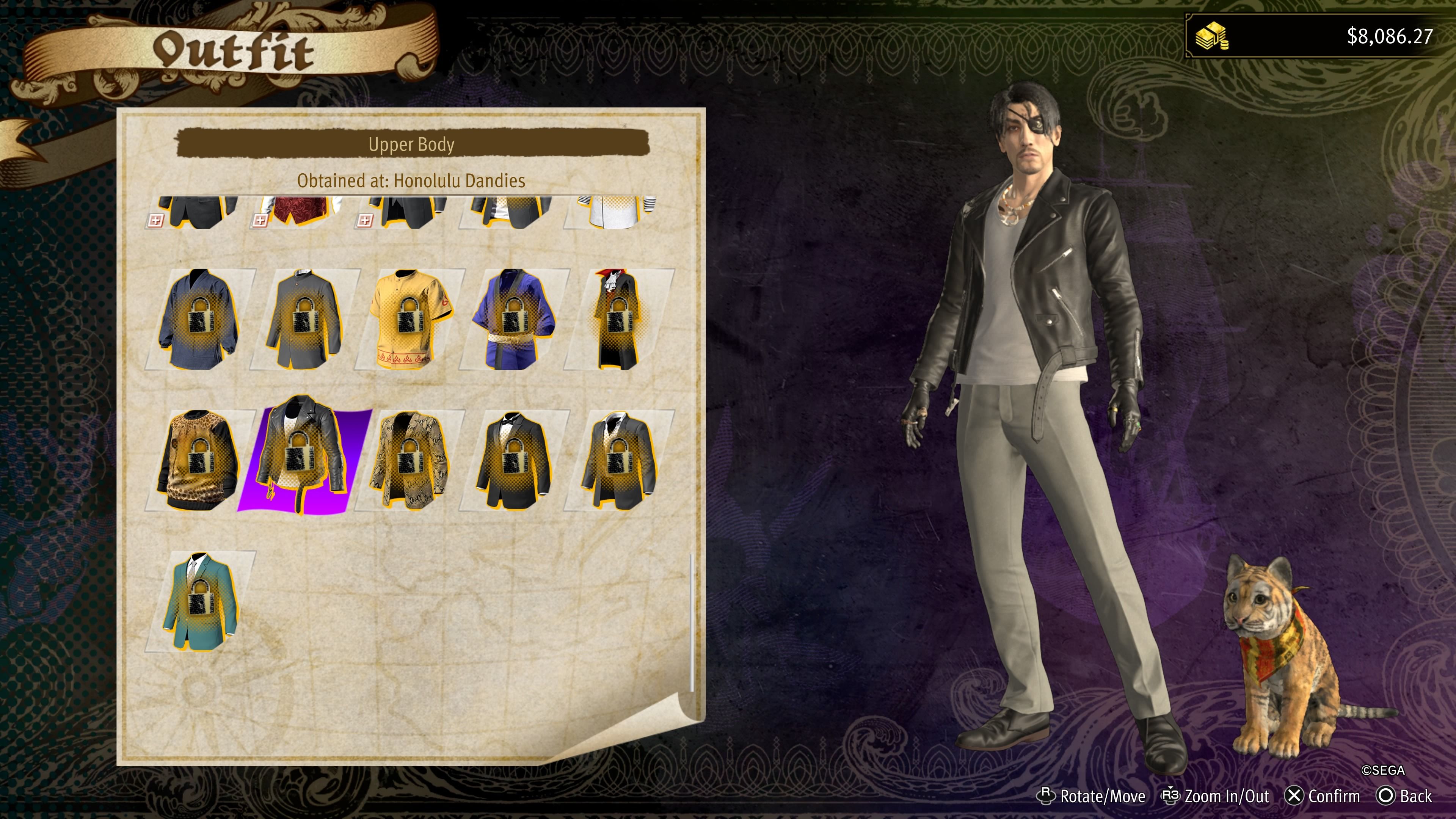 Like a Dragon: Pirate Yakuza in Hawaii screenshot of Majima wearing Yagami's jacket.