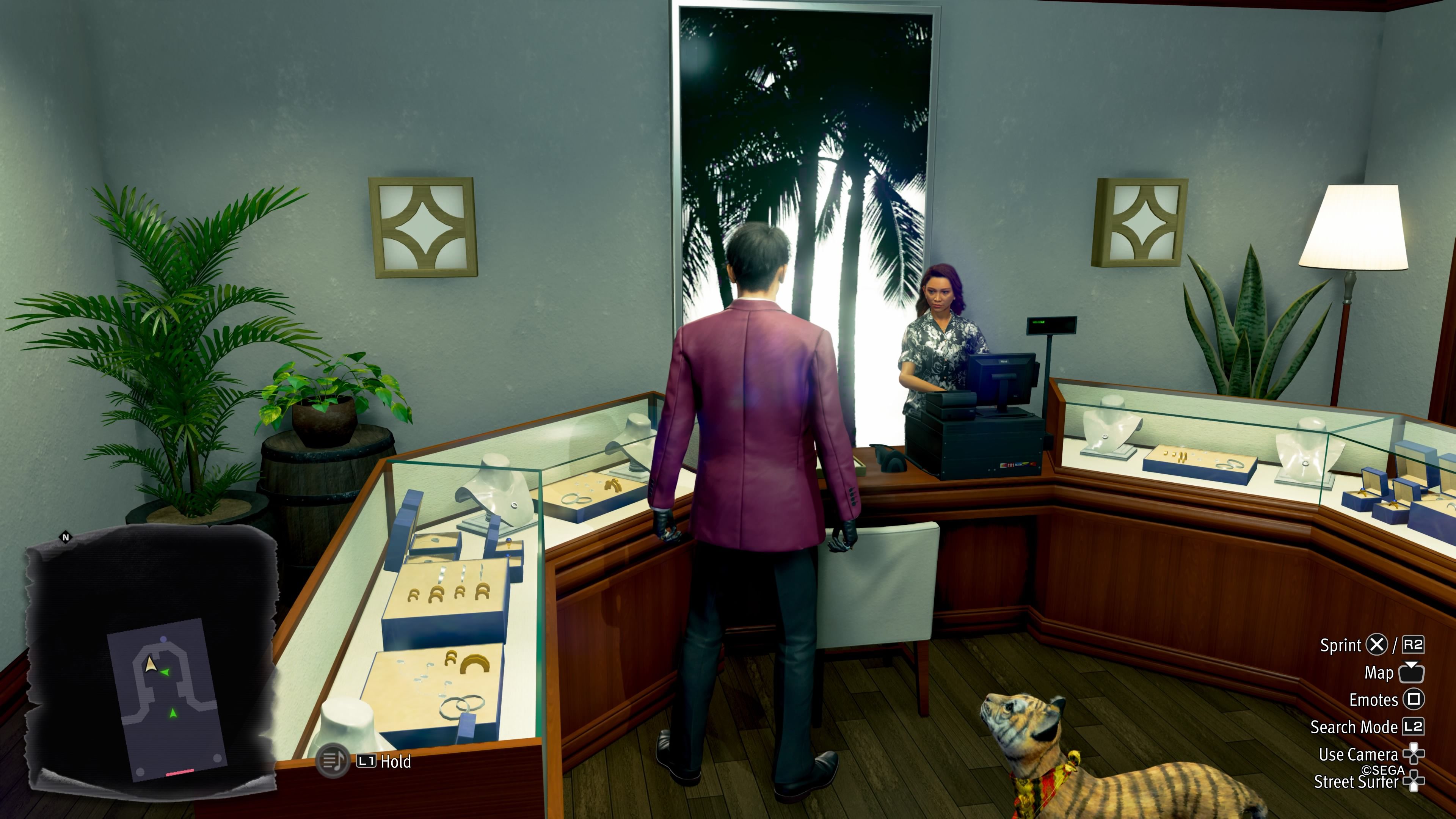 Like a Dragon: Pirate Yakuza in Hawaii screenshot of Jane Rich in Jewellery store.