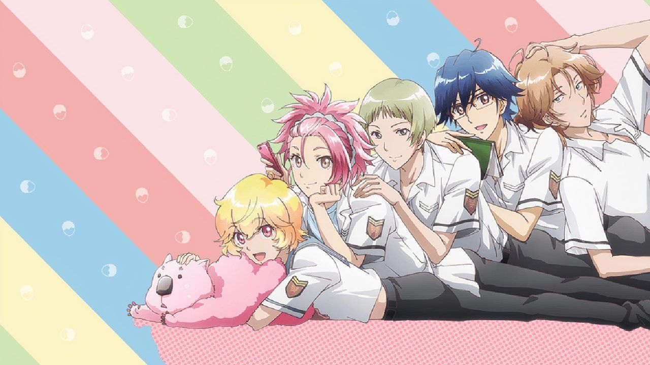 The main cast of Cute High Earth Defense Club Love posing together.