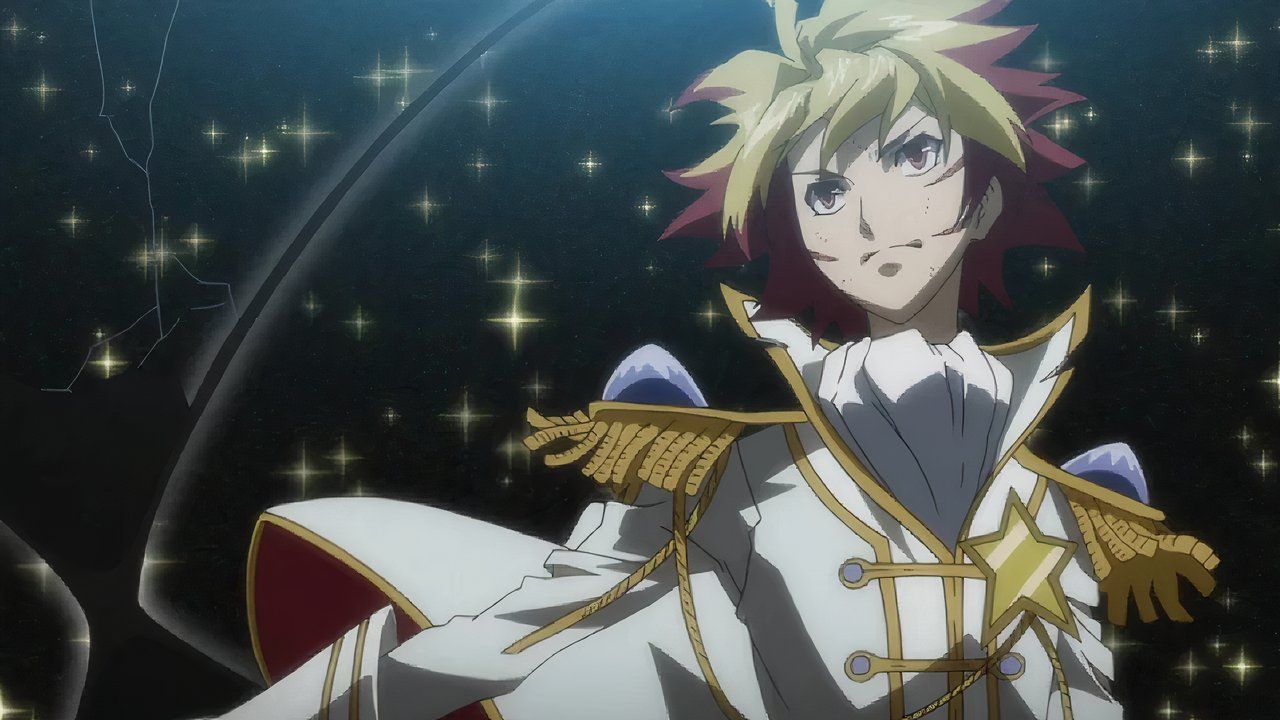 The main character of Star Driver transforming.