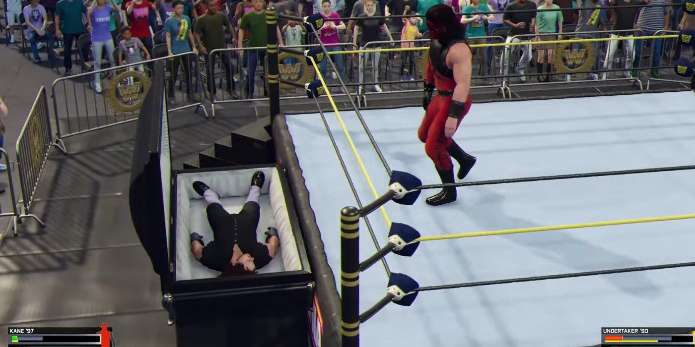 The Undertaker vs Kane Casket Match in WWE 2K25.