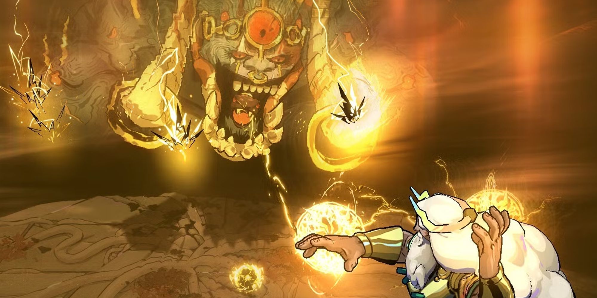 Typhon and Zeus battle in Hades 2.