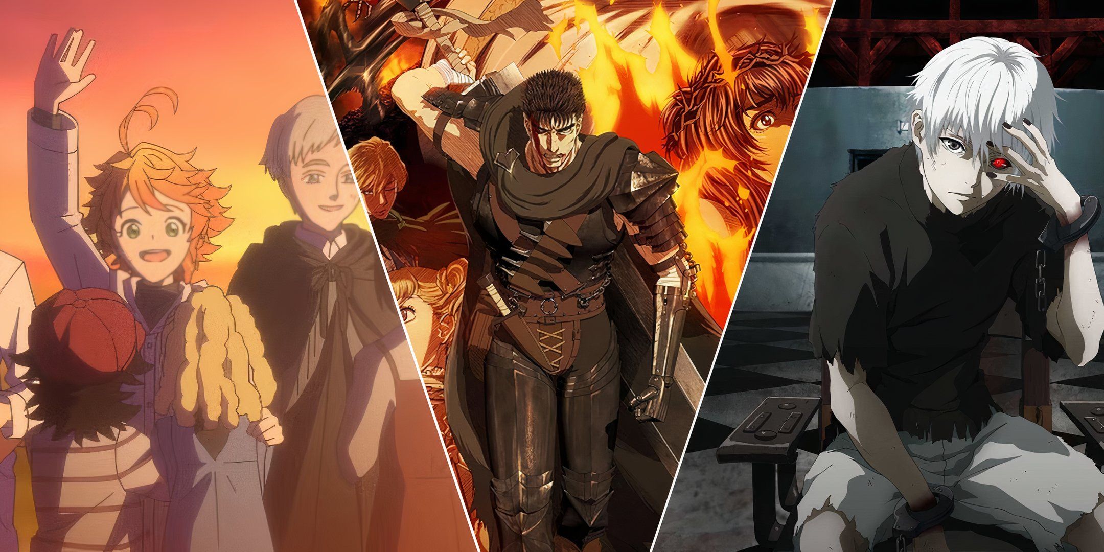 The Promised Neverland, Berserk, Tokyo Ghoul