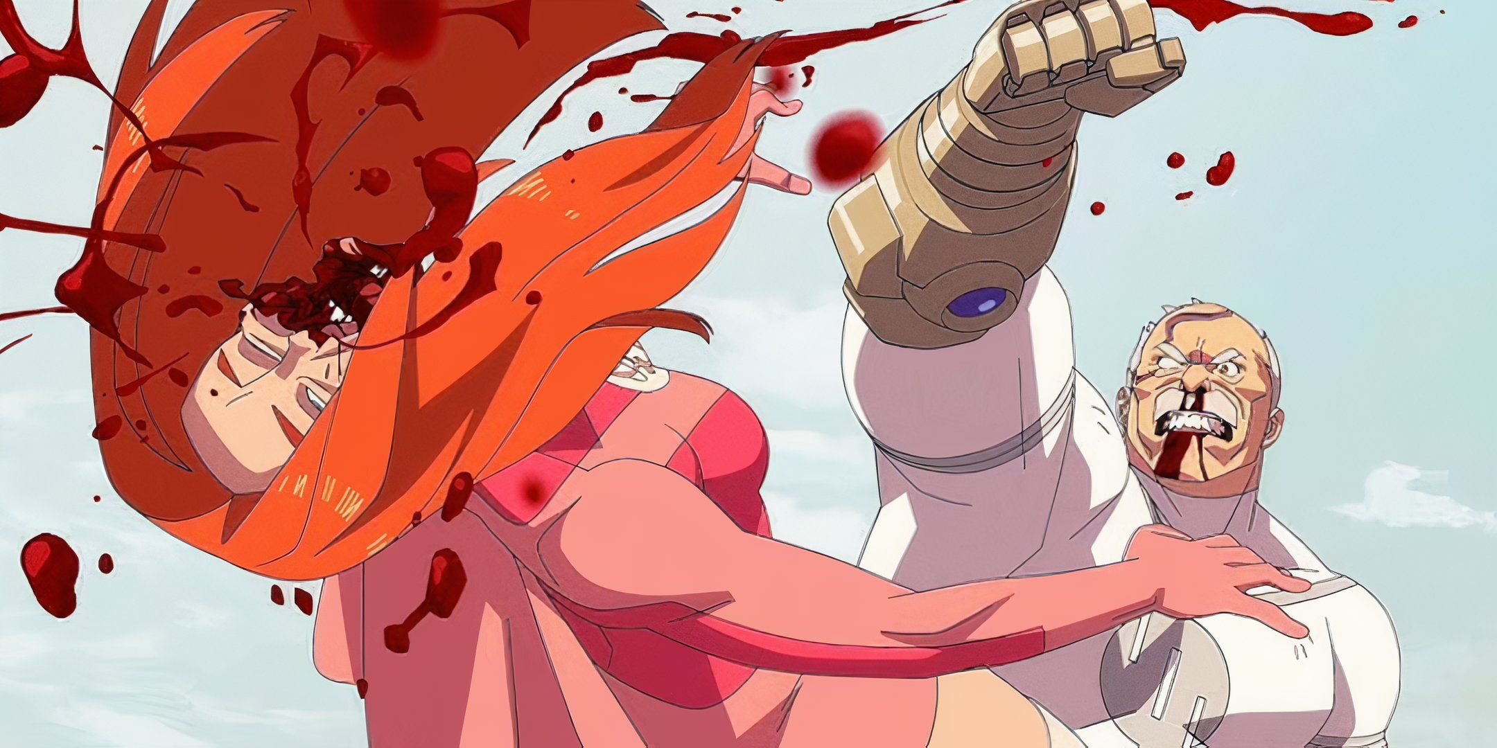 Conquest breaking Atom Eve&rsquo;s jaw in the season three fight in Invincible.