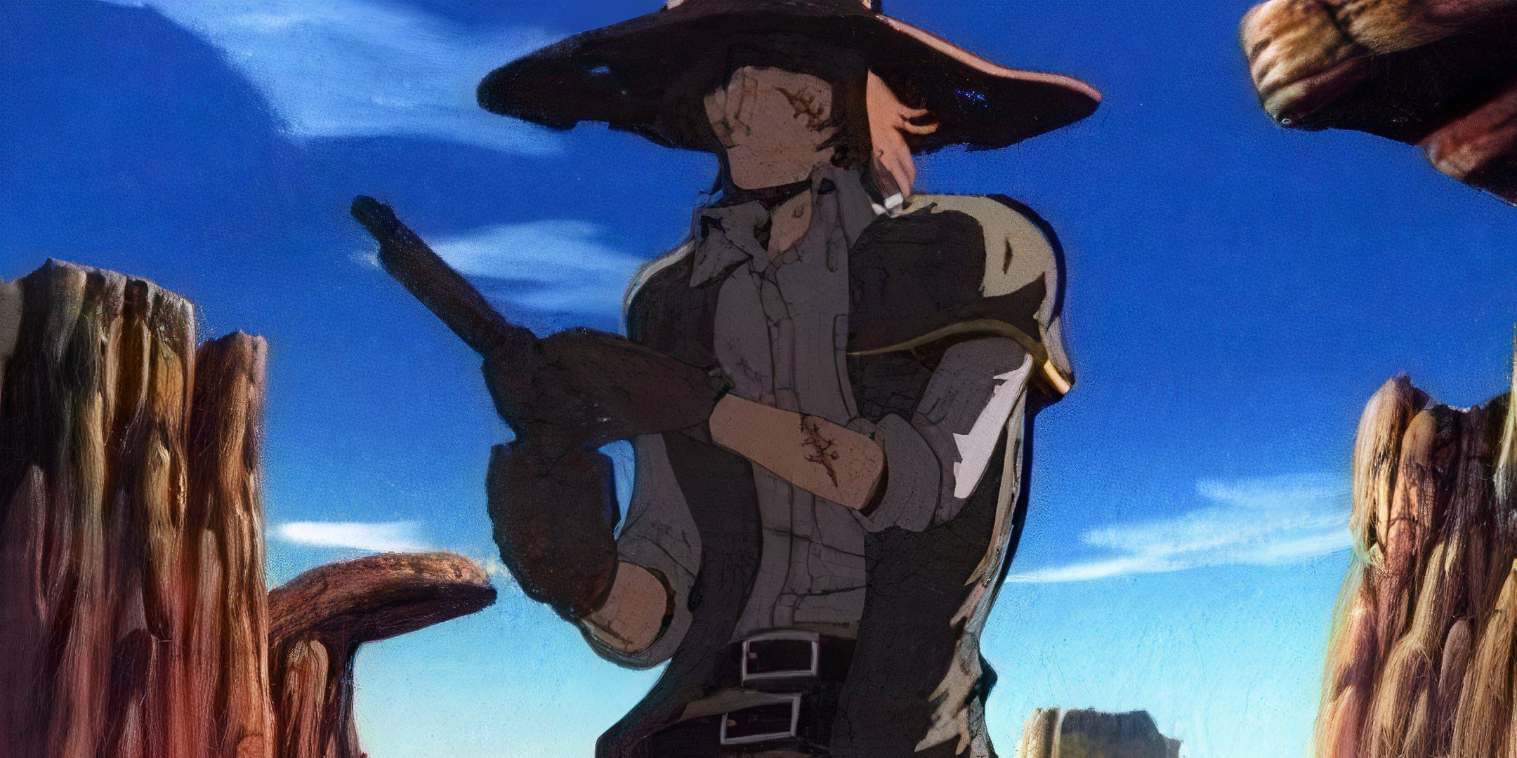 Captain Harlock in the gun limit Anime and uploads his revolver.