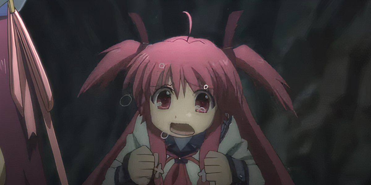 YUI sheds tears in Angel Beats.
