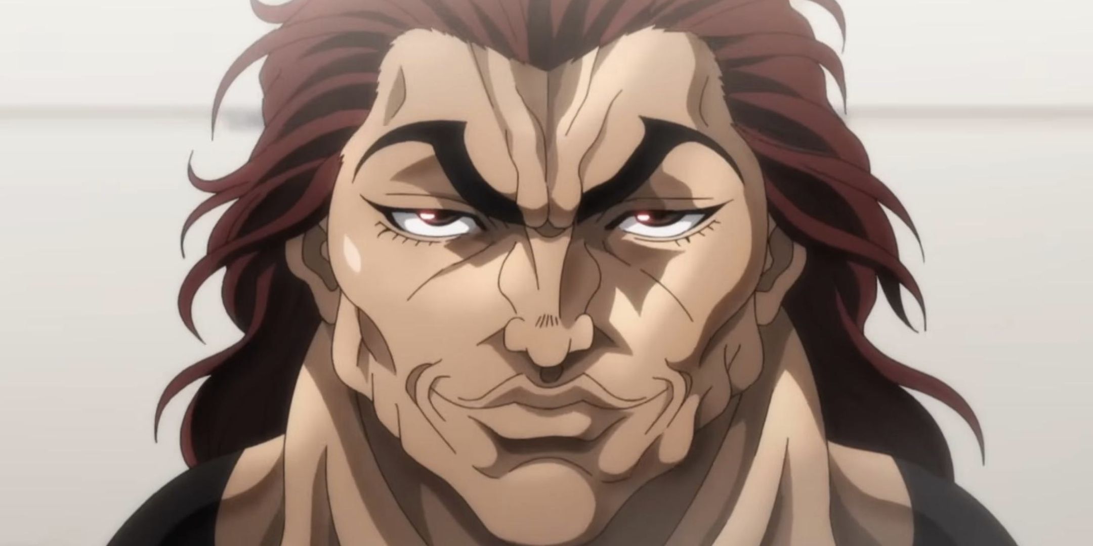 A close -up from Yujiro Hanma from Baki Hannah.