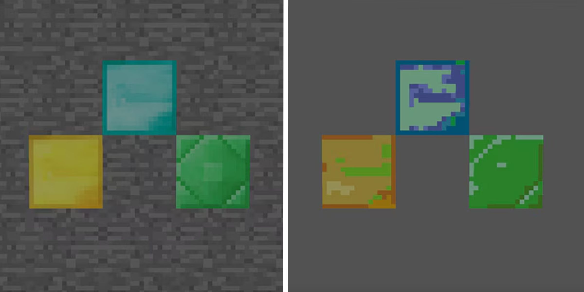 Compare textures on diamonds, gold, emeralds and stone blocks with the update of the April Foles structure of the Mine Craft.