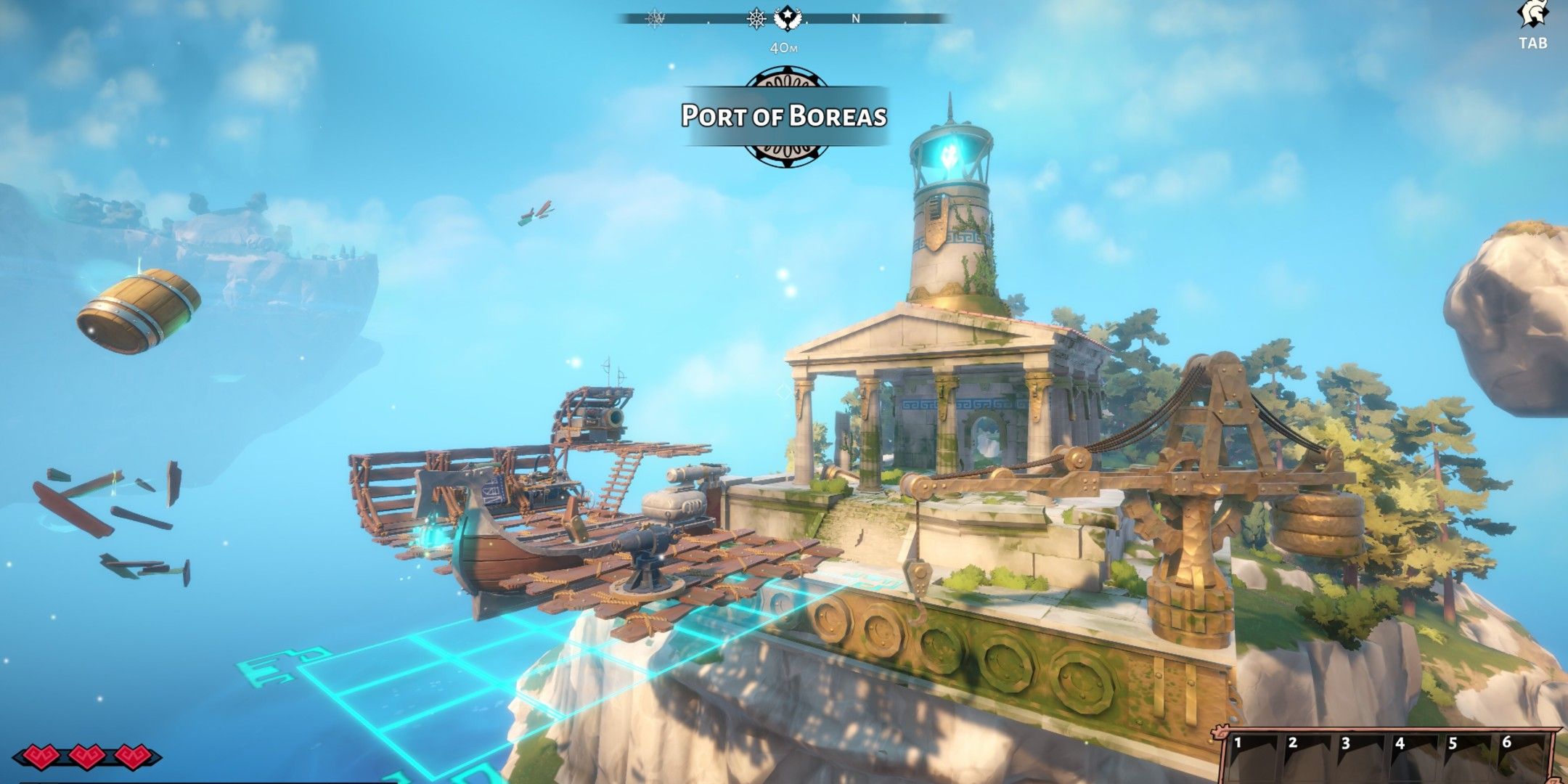 A docked ship in Echoes of Elysium.