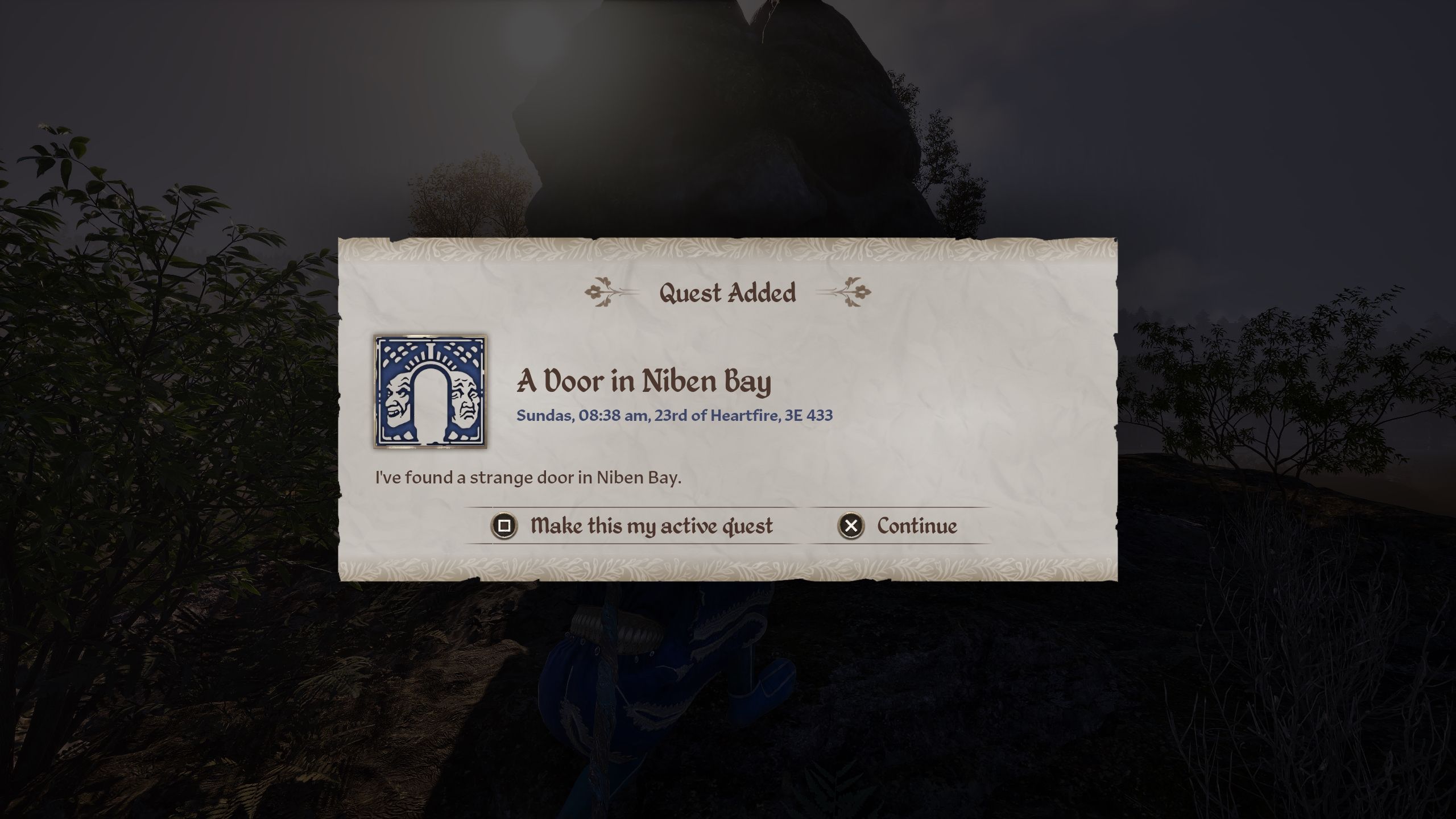 A Door In Niben Bay quest - Oblivion Remastered