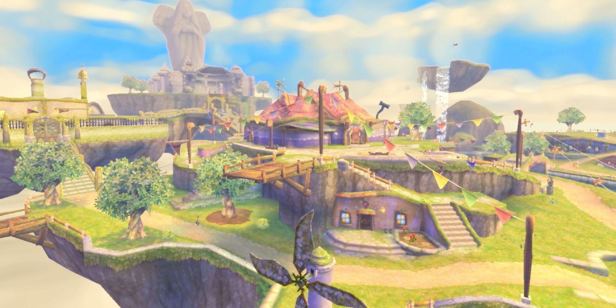 An overview of Floating Village Smolft of Flowing Village Sicks on July, Skieward sword.