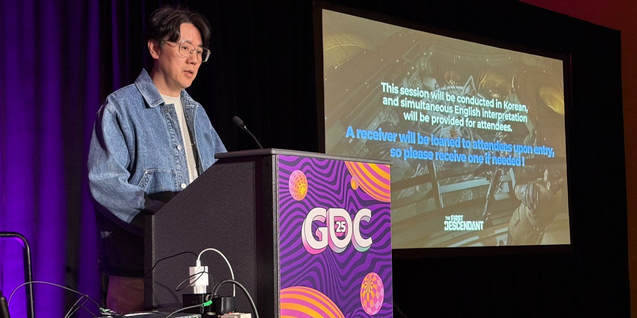 Beom-jun Lee speaks at GDC.