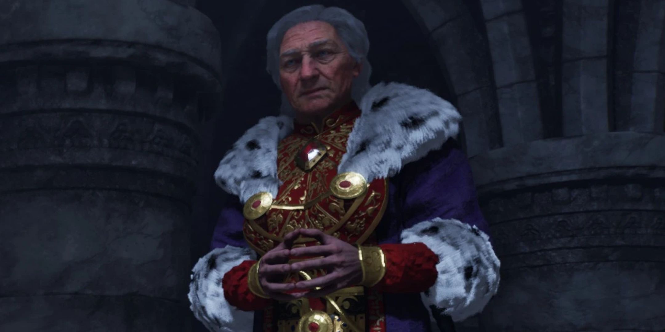 The Emperor from Oblivion Remastered, modded to have a large chest