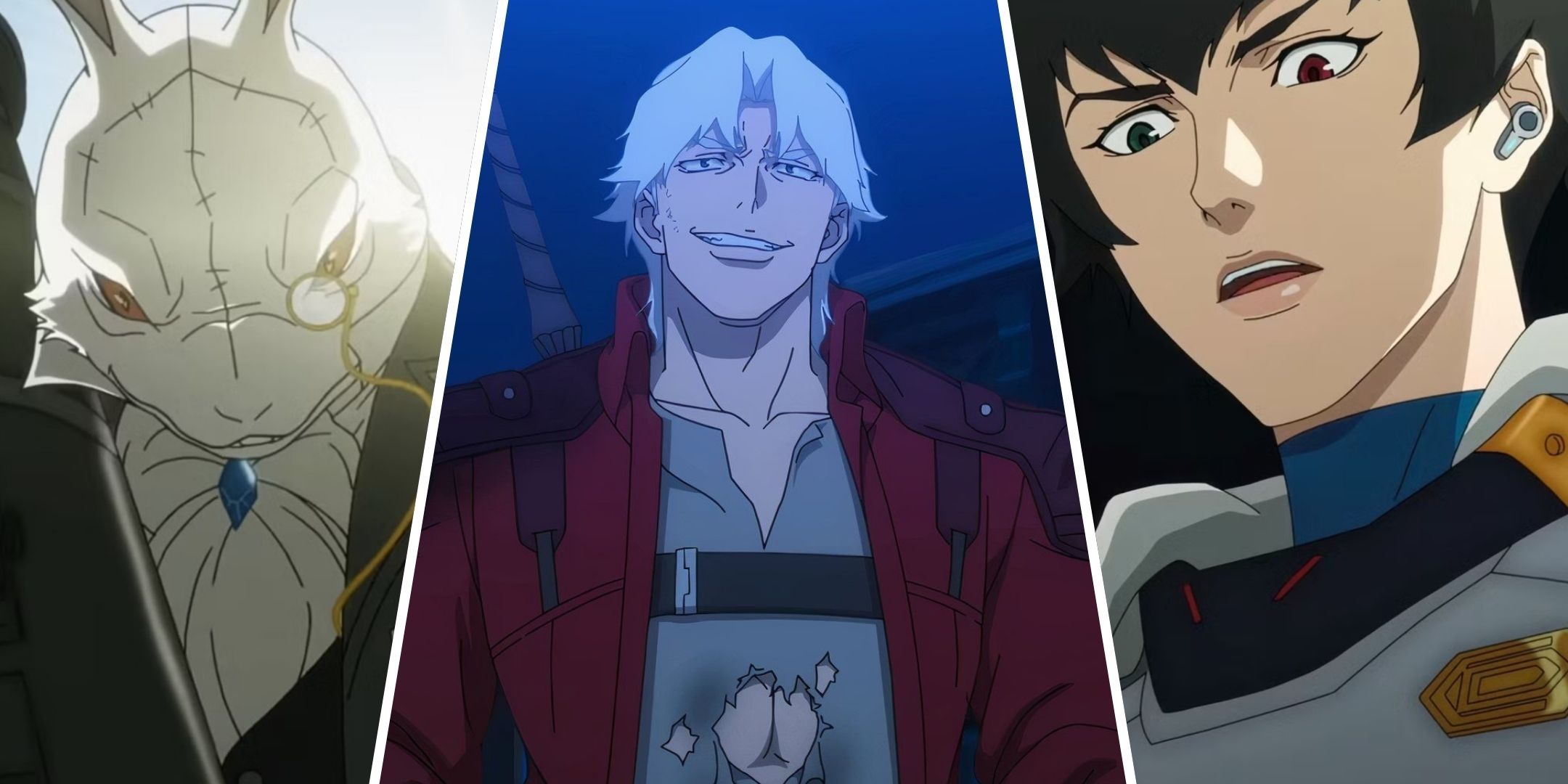 White Rabbit, Dante, and Mary/Lady, from Netflix's Devil May Cry.