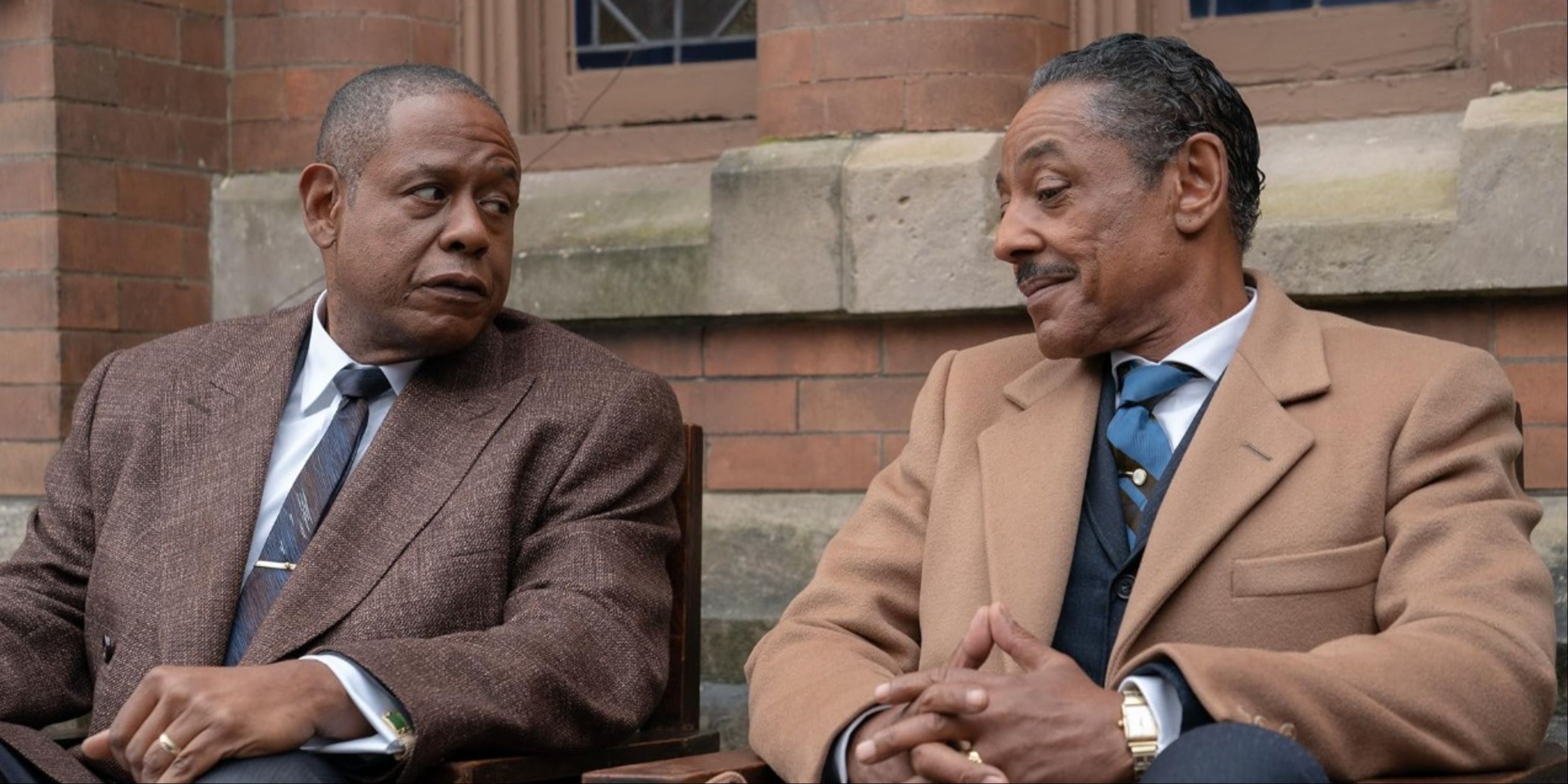 Forest Whitaker and Giancarlo Esposito's characters getting their shoes shined in Godfather of Harlem.