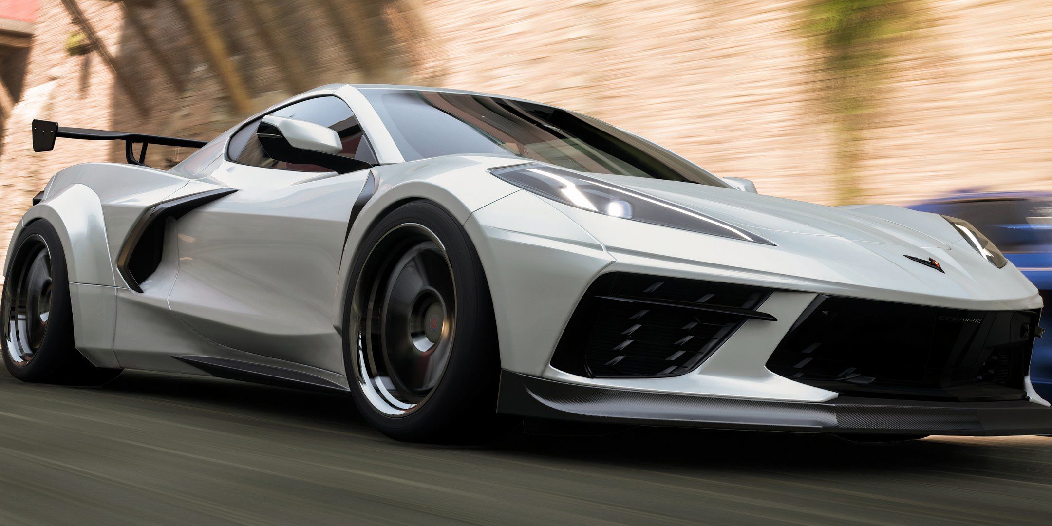 Forza motorsport 5 white car filling screen.