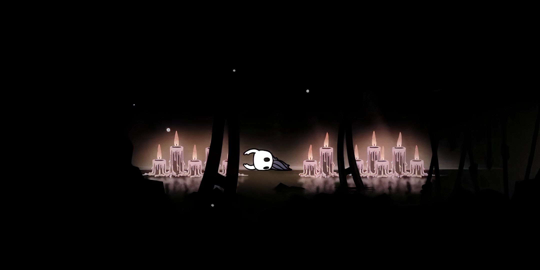 The Knight lying down in Hollow Knight: The Sanctuary.