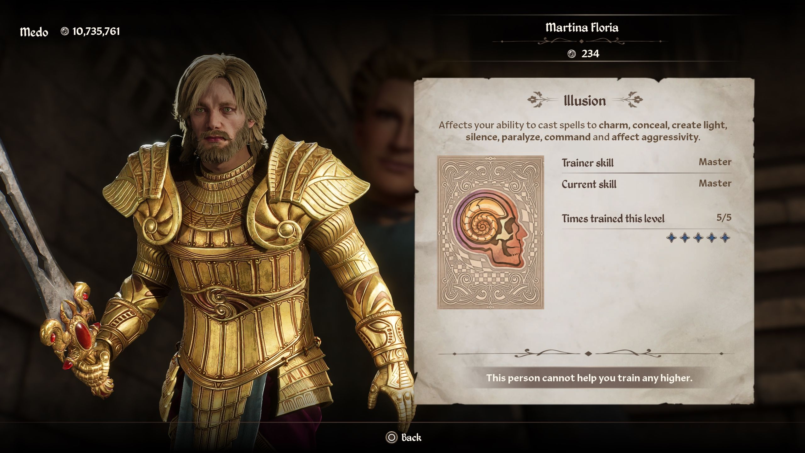 Illusion training menu in Oblivion Remastered