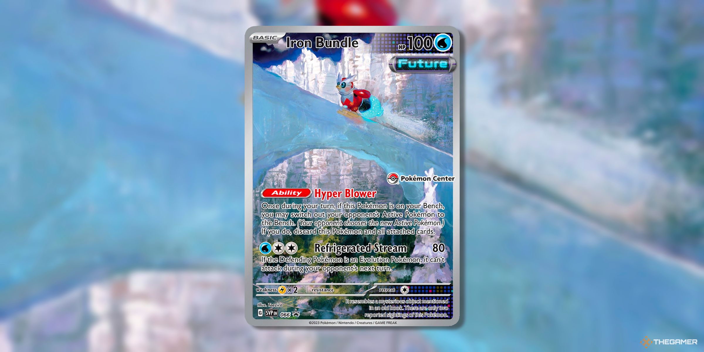 Iron Bundle (66, Pokemon Center Exclusive) Scarlet &amp; Violet Promo Card From The Pokemon TCG.
